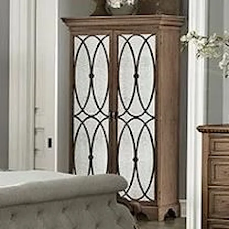 Madison Mirrored Armoire with Adjustable Partitions and TV Storage